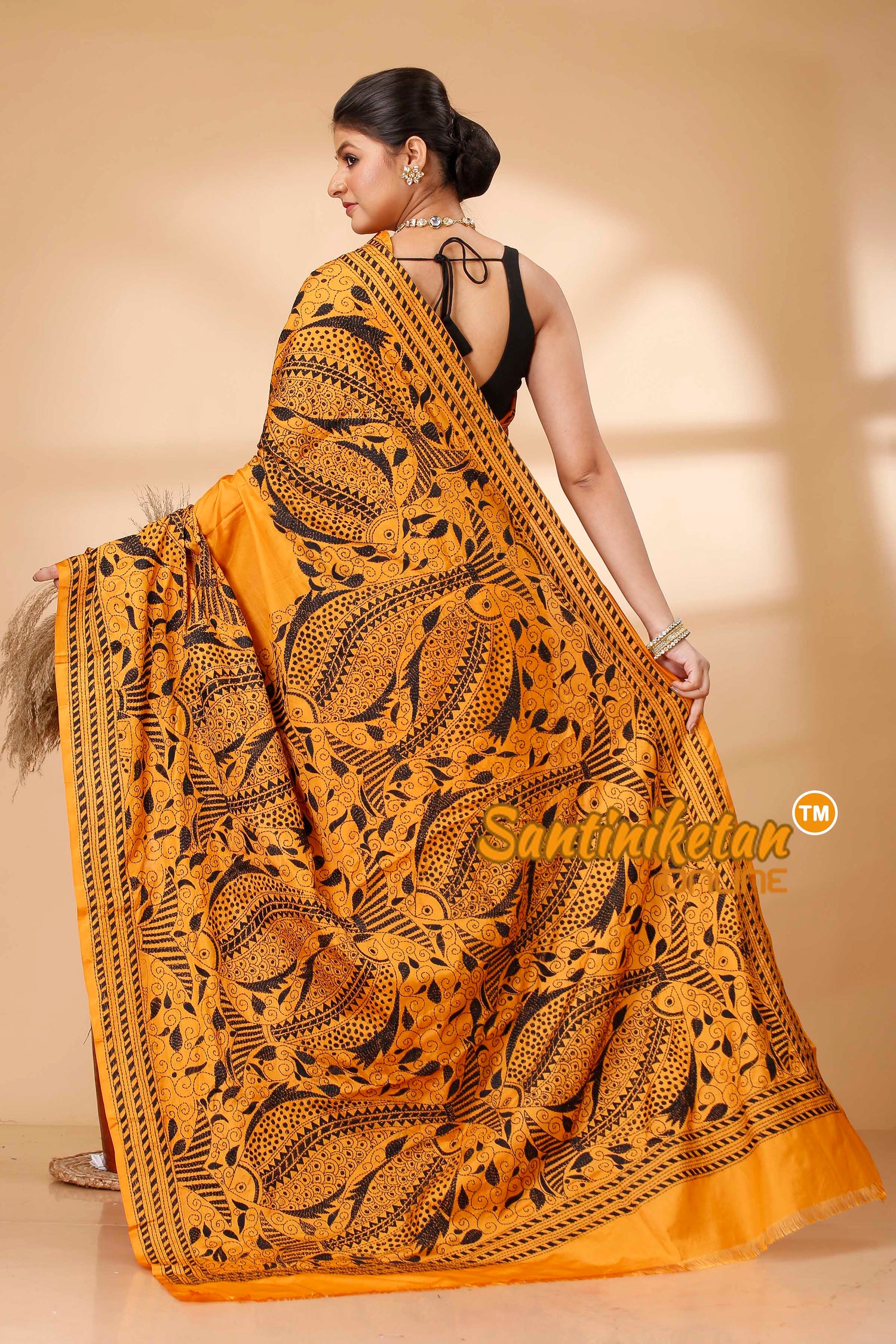 Butter Silk Kantha Stitch Saree SN202522050