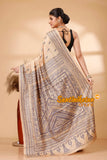Pure Bangalore Silk Kantha Stitch Saree