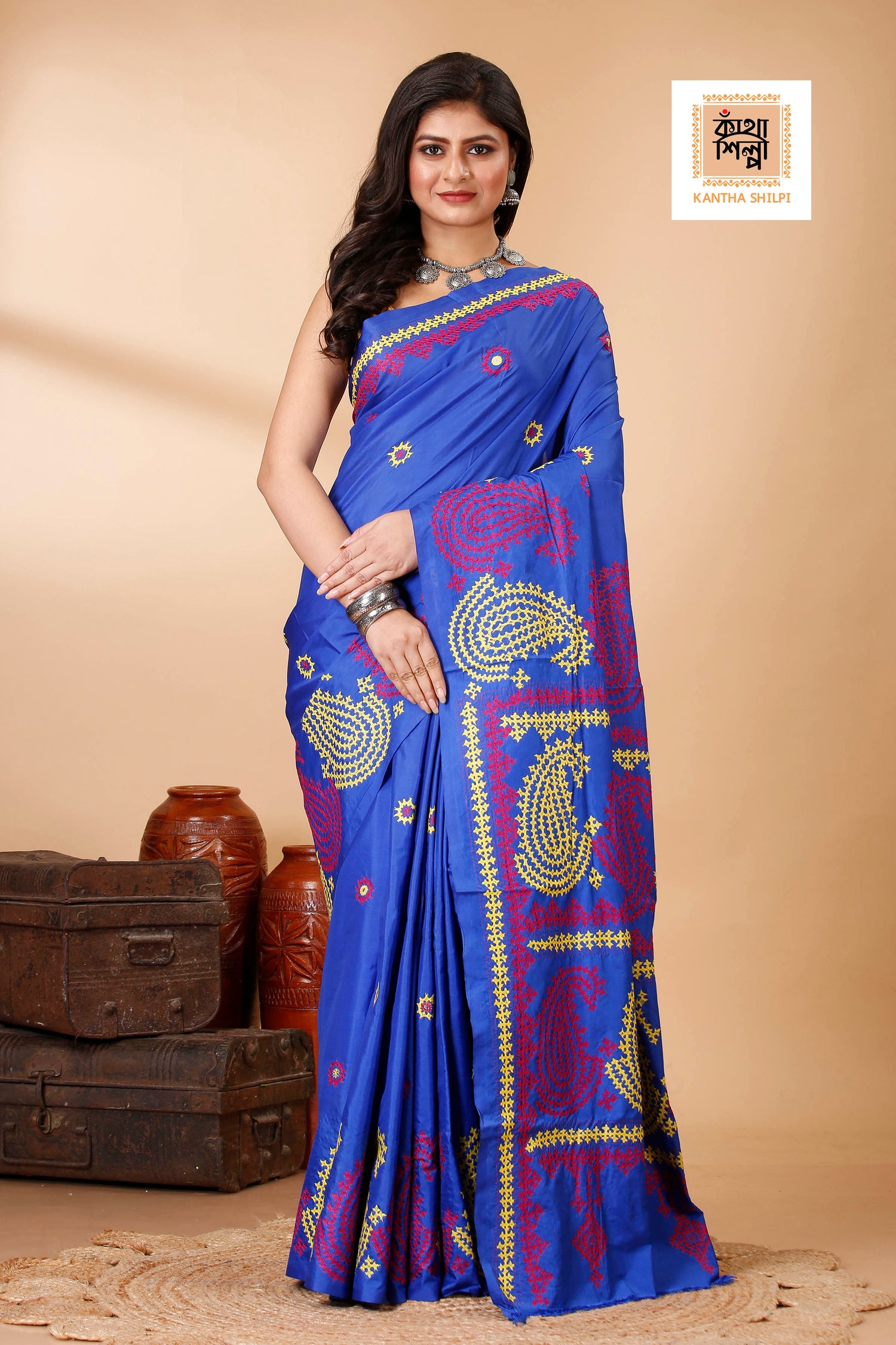 Bangalore Silk Gujrati Stitch Saree SN202522471