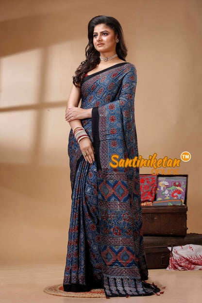 Ajrakh Hand Block On Modal Silk SN202522601