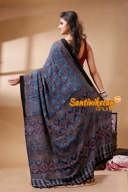 Ajrakh Hand Block On Modal Silk SN202522601