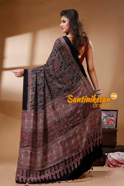 Ajrakh Hand Block On Modal Silk SN202522667
