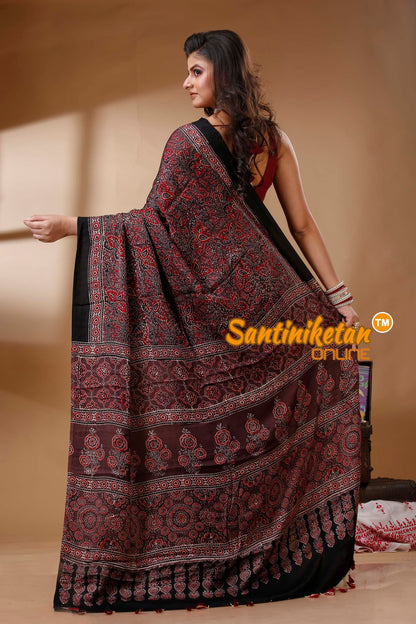 Ajrakh Hand Block On Modal Silk SN202522673
