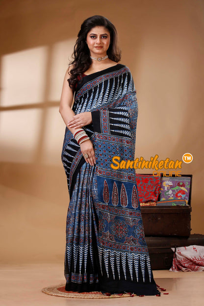 Ajrakh Hand Block On Modal Silk SN202522703