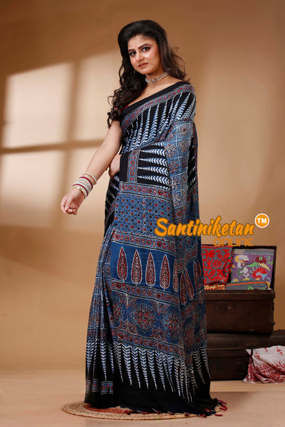 Ajrakh Hand Block On Modal Silk SN202522703