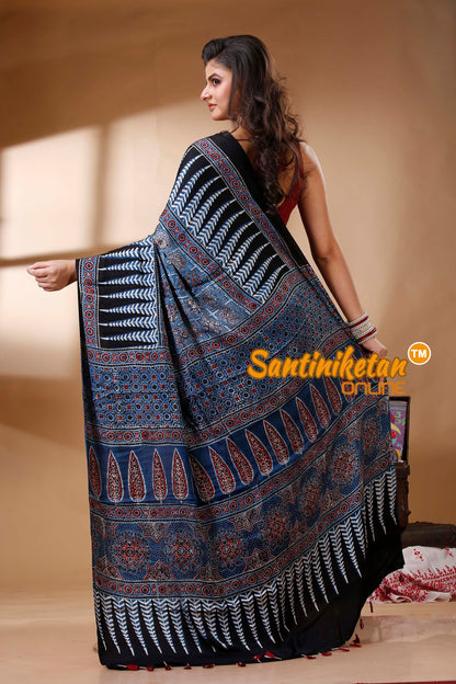 Ajrakh Hand Block On Modal Silk SN202522703