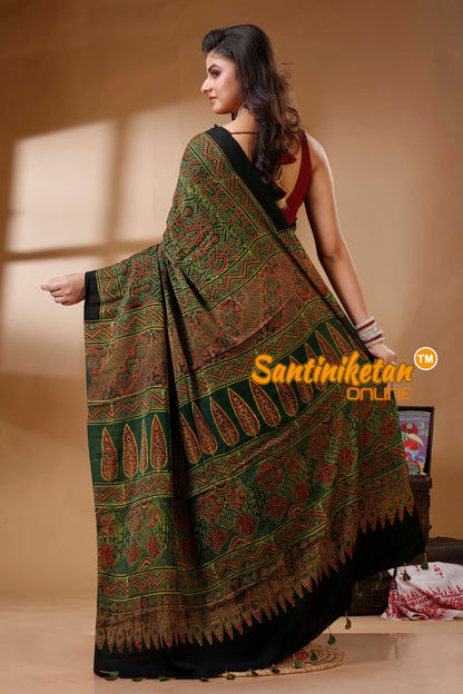 Ajrakh Hand Block On Modal Silk SN202522733