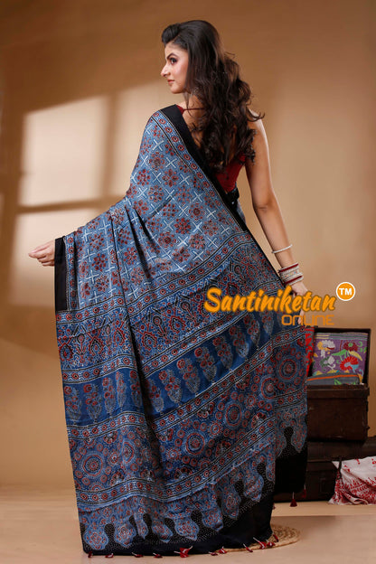 Ajrakh Hand Block On Modal Silk SN202522739