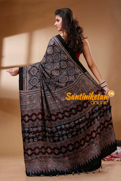 Ajrakh Hand Block On Modal Silk SN202522745
