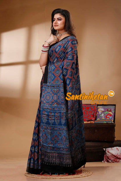 Ajrakh Hand Block On Modal Silk SN202522751