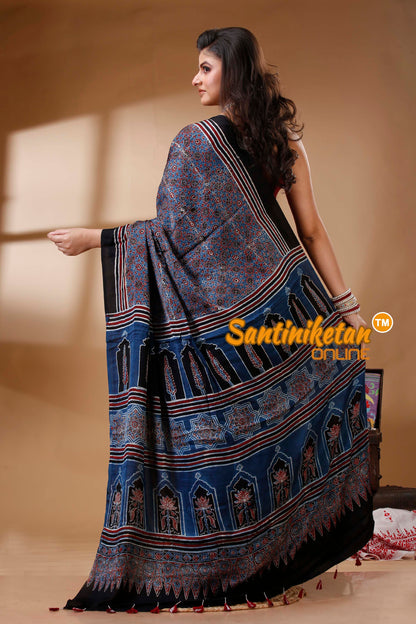 Ajrakh Hand Block On Modal Silk SN202522763