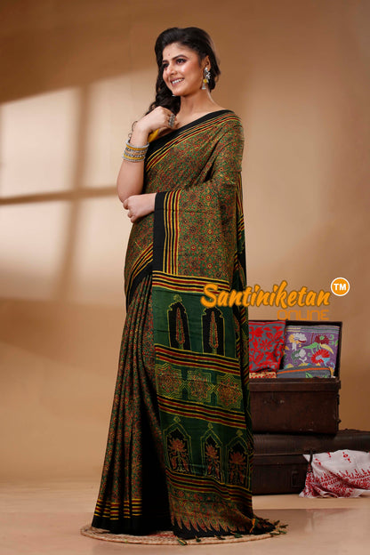Ajrakh Hand Block On Modal Silk SN202522781