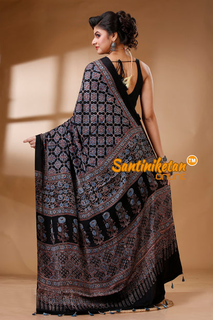 Ajrakh Hand Block On Modal Silk SN202522847