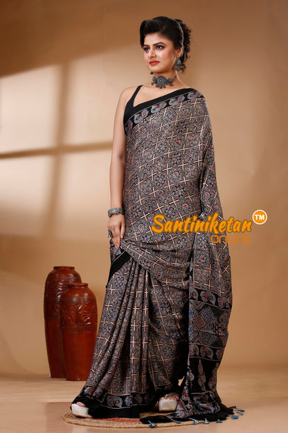 Ajrakh Hand Block On Modal Silk SN202522853