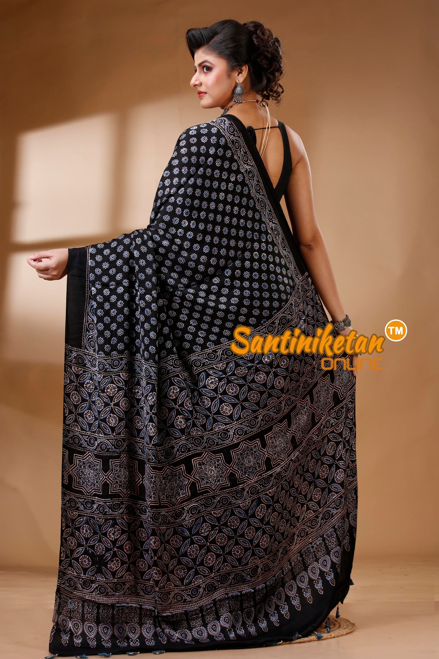 Ajrakh Hand Block On Modal Silk SN202522865