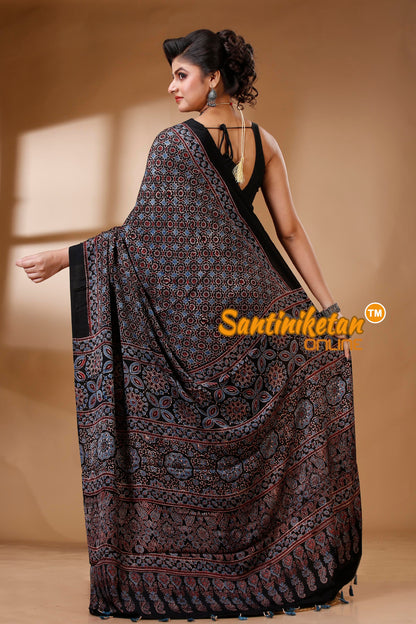 Ajrakh Hand Block On Modal Silk SN202522883