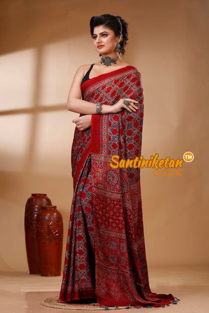Ajrakh Hand Block On Modal Silk SN202522895