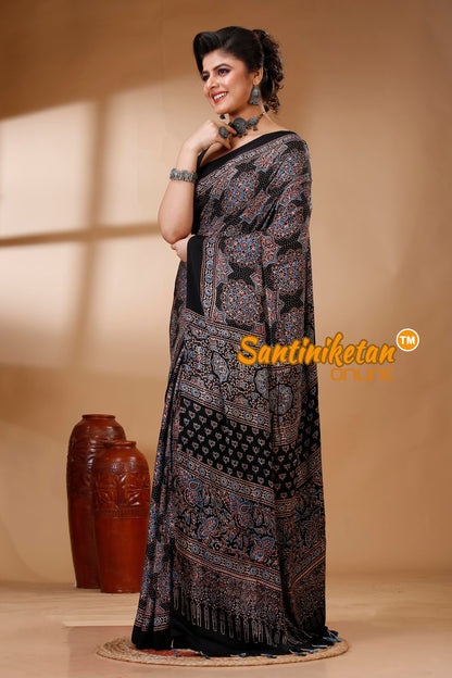 Ajrakh Hand Block On Modal Silk SN202522919