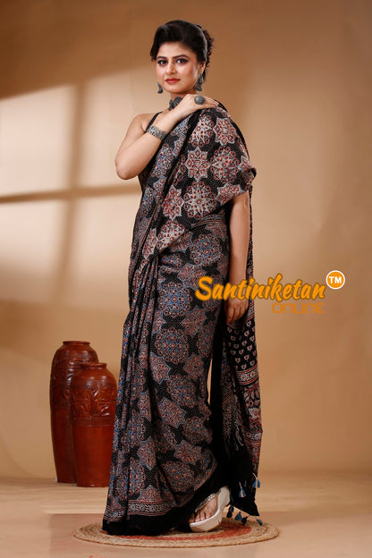 Ajrakh Hand Block On Modal Silk SN202522919