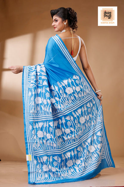 Bangalore Silk Kantha Stitch Saree SN202523007