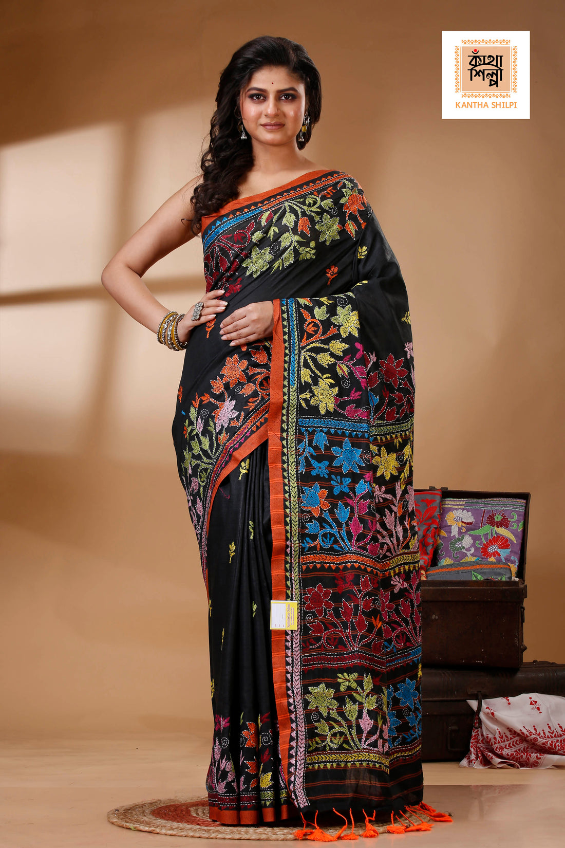 Pure Soft Cotton Kantha Stitch (Hand Embroidery) Saree SN202523049