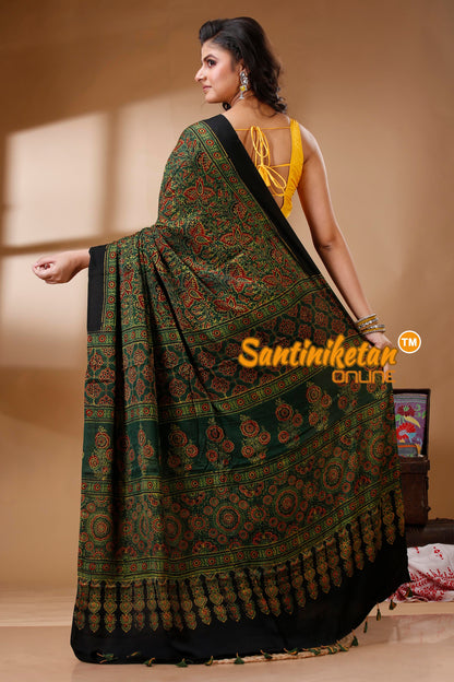 Ajrakh Hand Block On Modal Silk SN202523097