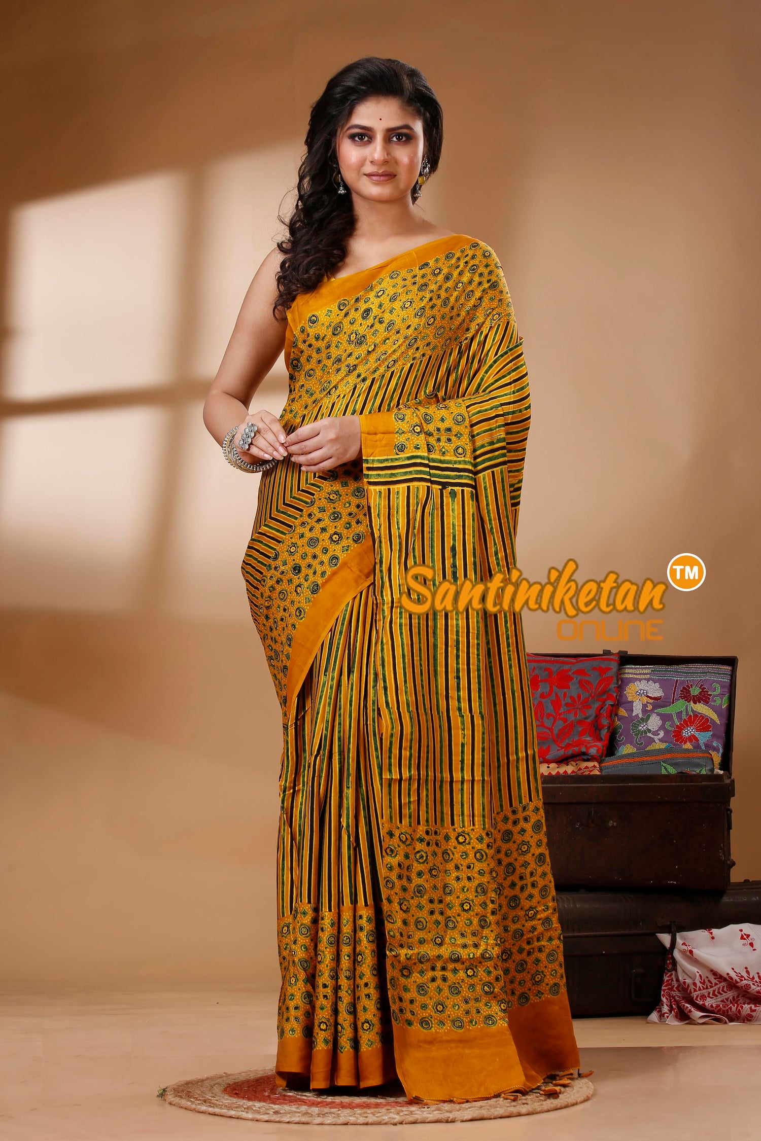 Ajrakh Hand Block On Modal Silk SN202523122