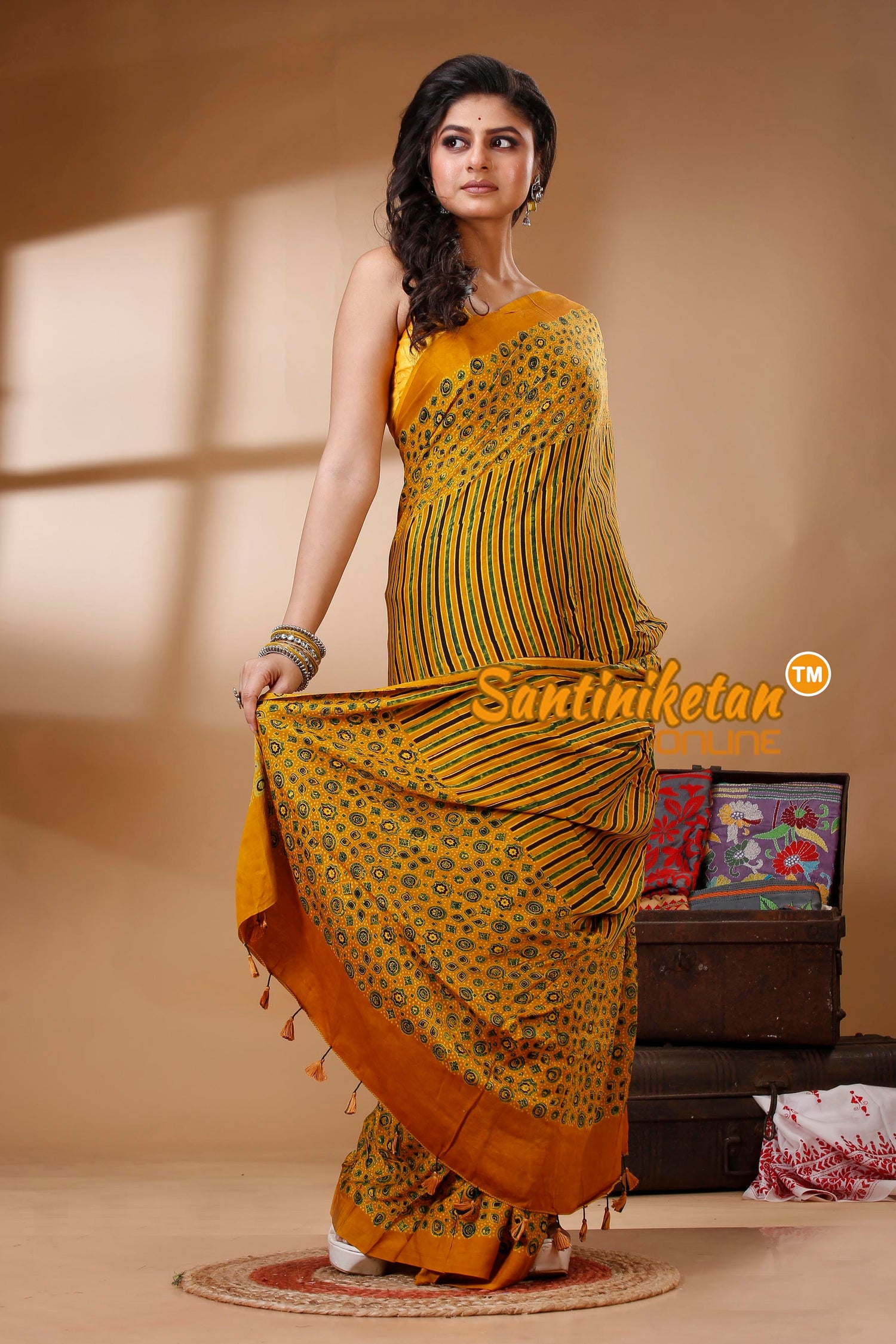 Ajrakh Hand Block On Modal Silk SN202523122