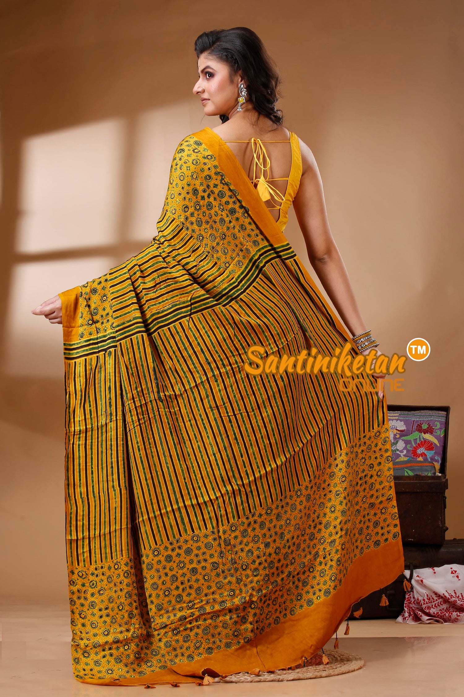 Ajrakh Hand Block On Modal Silk SN202523122