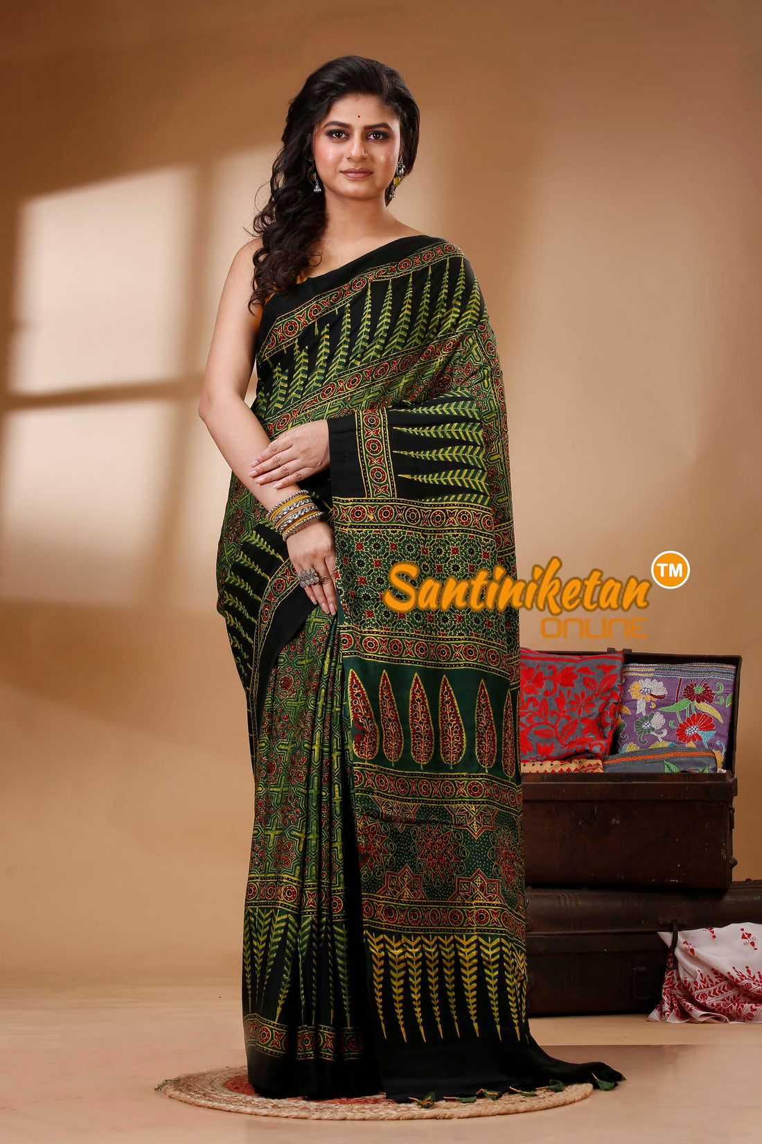 Ajrakh Hand Block On Modal Silk SN202523129