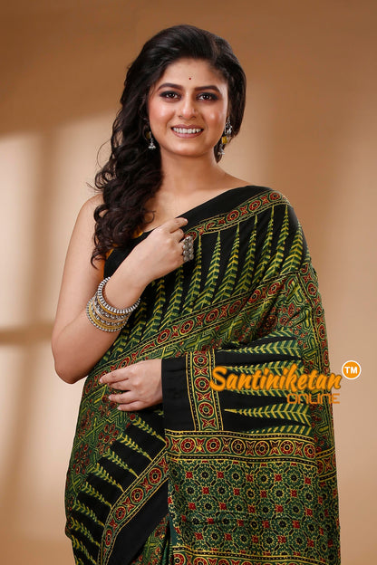 Ajrakh Hand Block On Modal Silk SN202523129