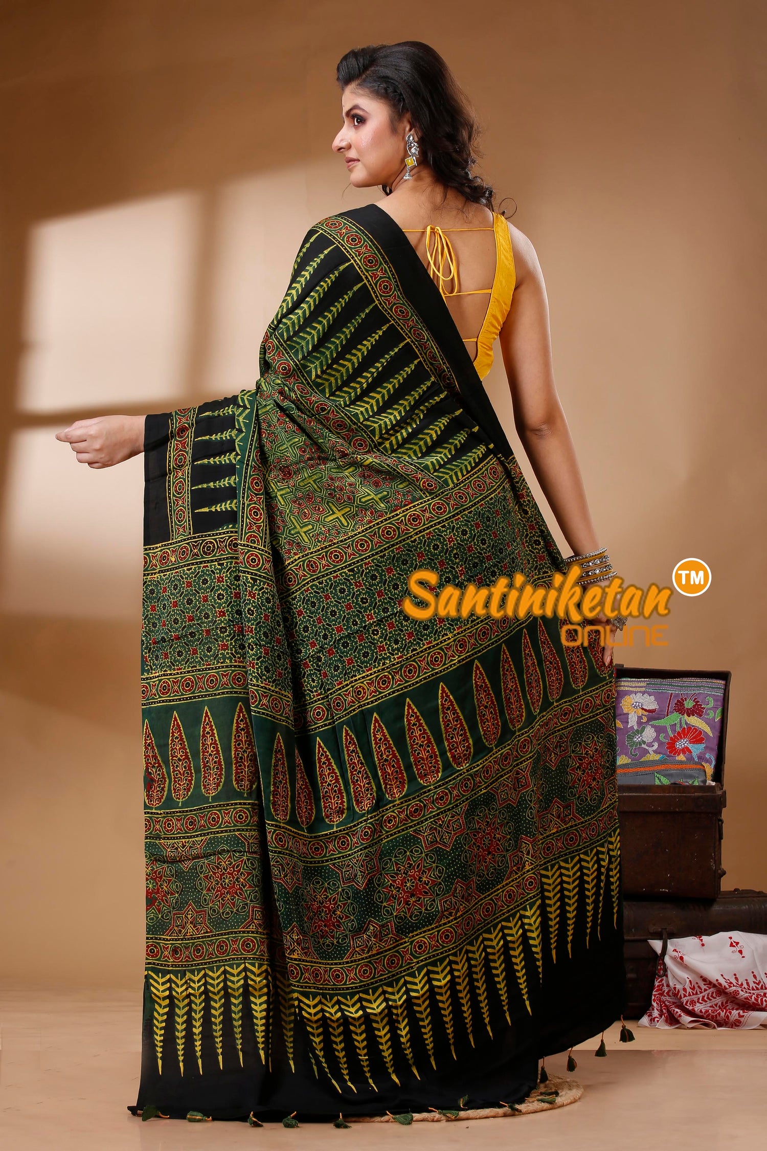 Ajrakh Hand Block On Modal Silk SN202523129