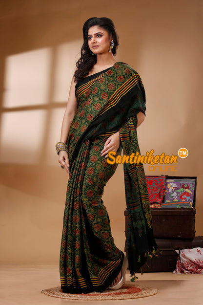 Ajrakh Hand Block On Modal Silk SN202523135