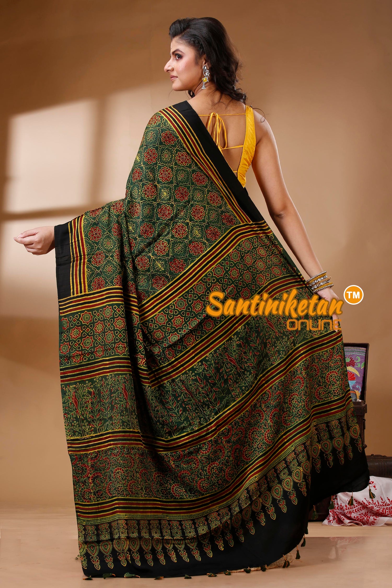 Ajrakh Hand Block On Modal Silk SN202523135