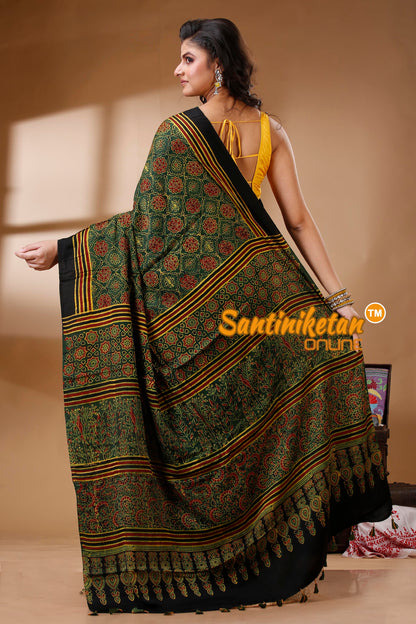 Ajrakh Hand Block On Modal Silk SN202523135