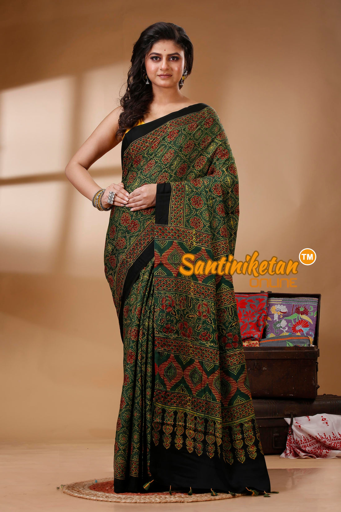 Ajrakh Hand Block On Modal Silk SN202523141