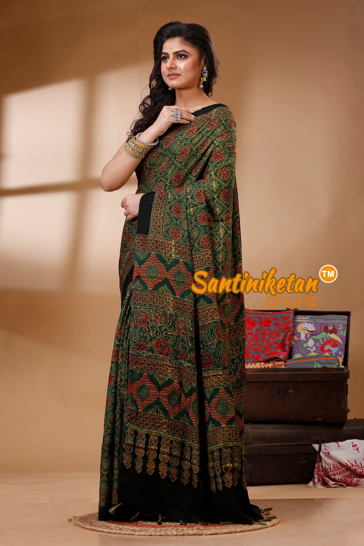Ajrakh Hand Block On Modal Silk SN202523141