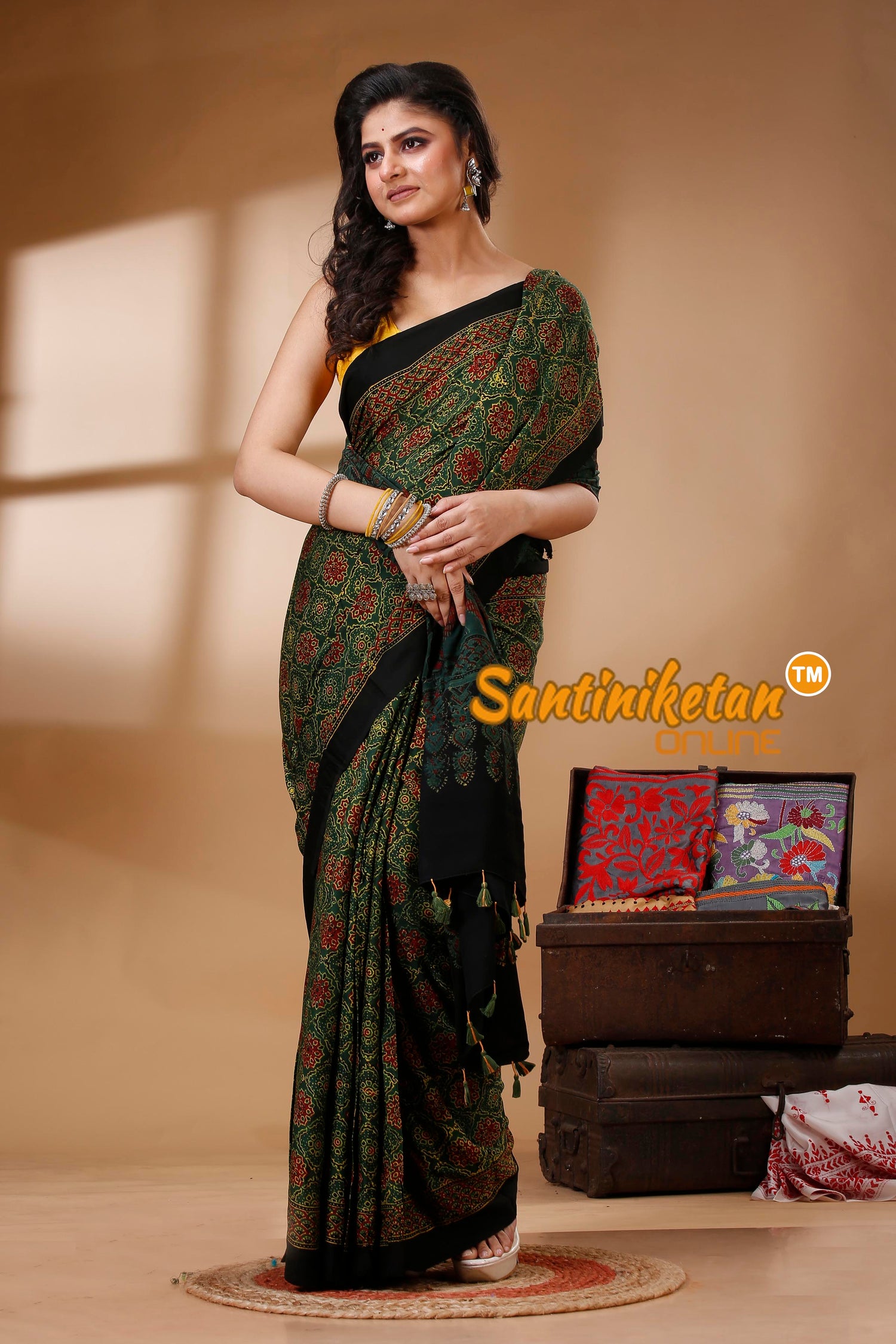 Ajrakh Hand Block On Modal Silk SN202523141