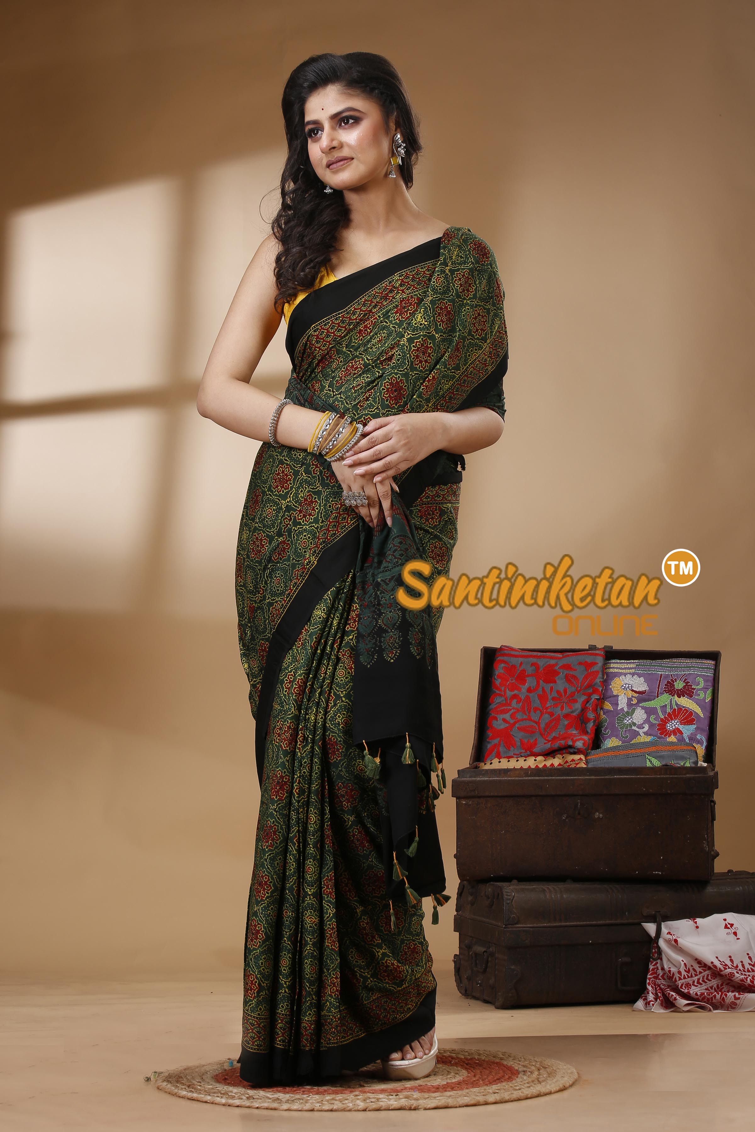 Ajrakh Hand Block On Modal Silk SN202523141