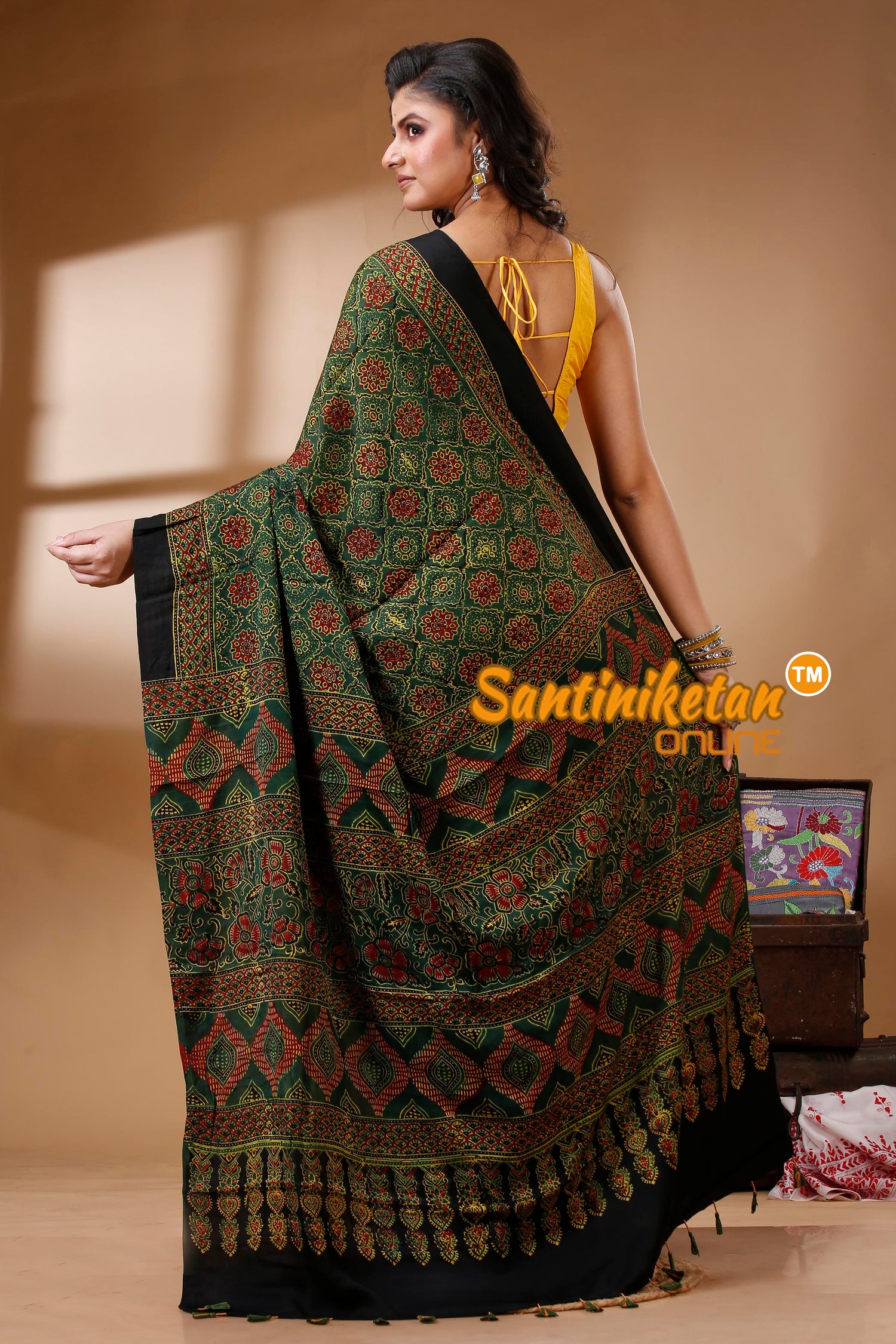 Ajrakh Hand Block On Modal Silk SN202523141