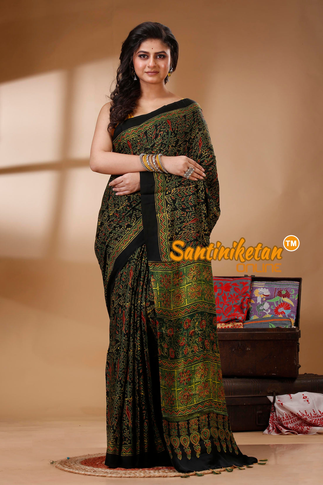 Ajrakh Hand Block On Modal Silk SN202523147