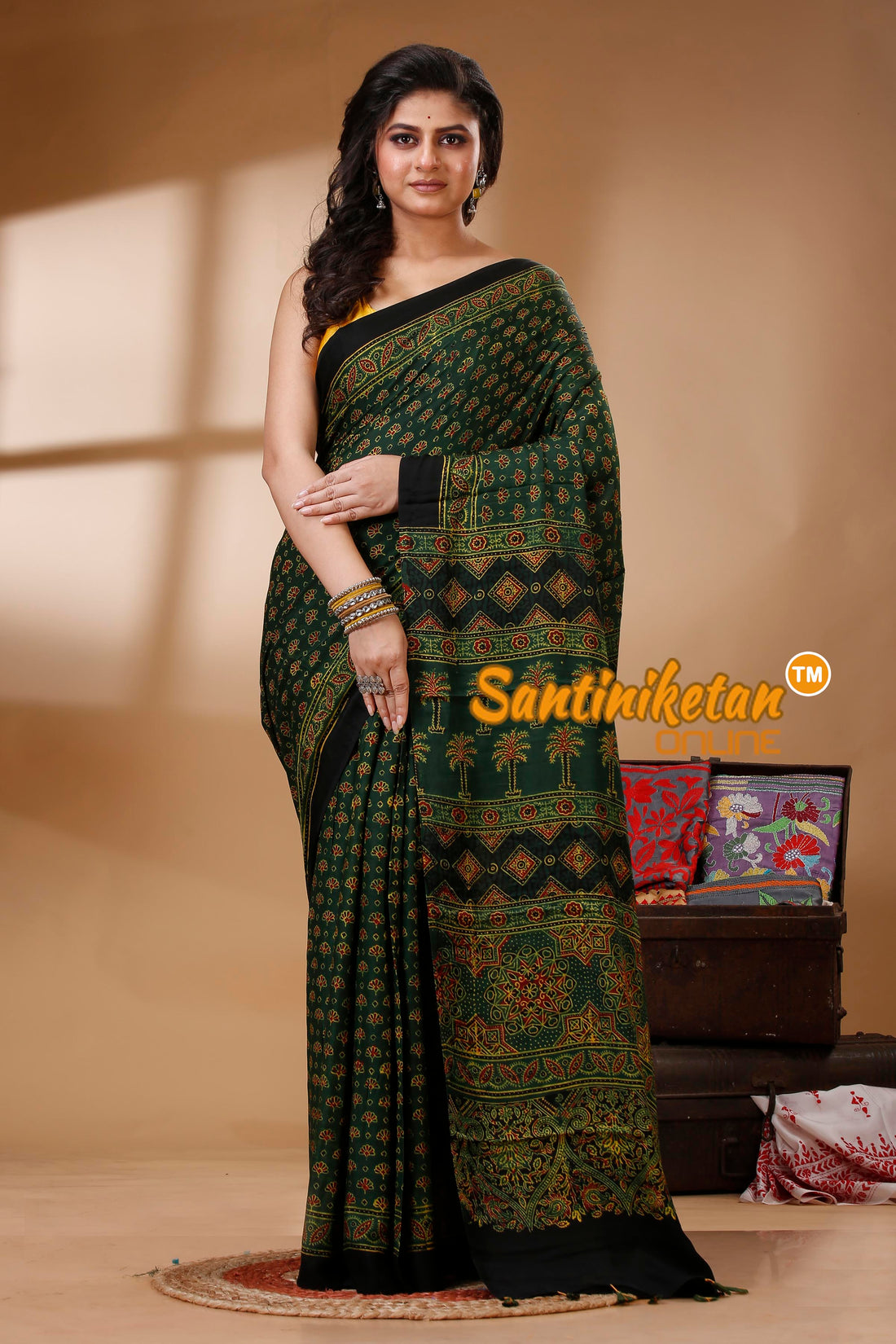 Ajrakh Hand Block On Modal Silk SN202523165