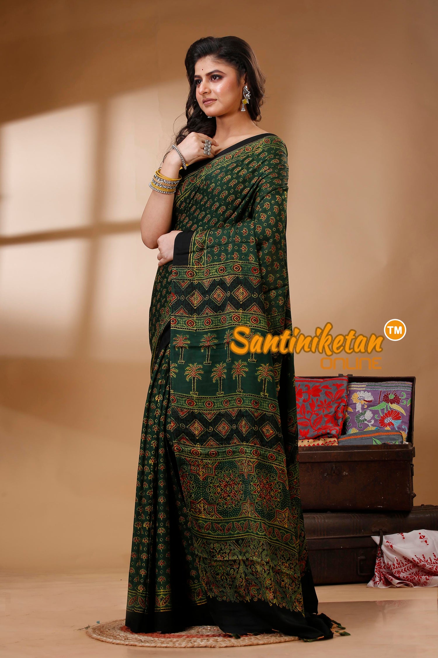 Ajrakh Hand Block On Modal Silk SN202523165