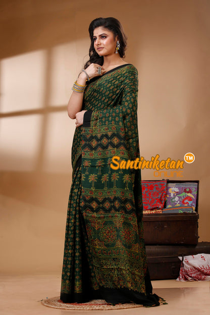 Ajrakh Hand Block On Modal Silk SN202523165