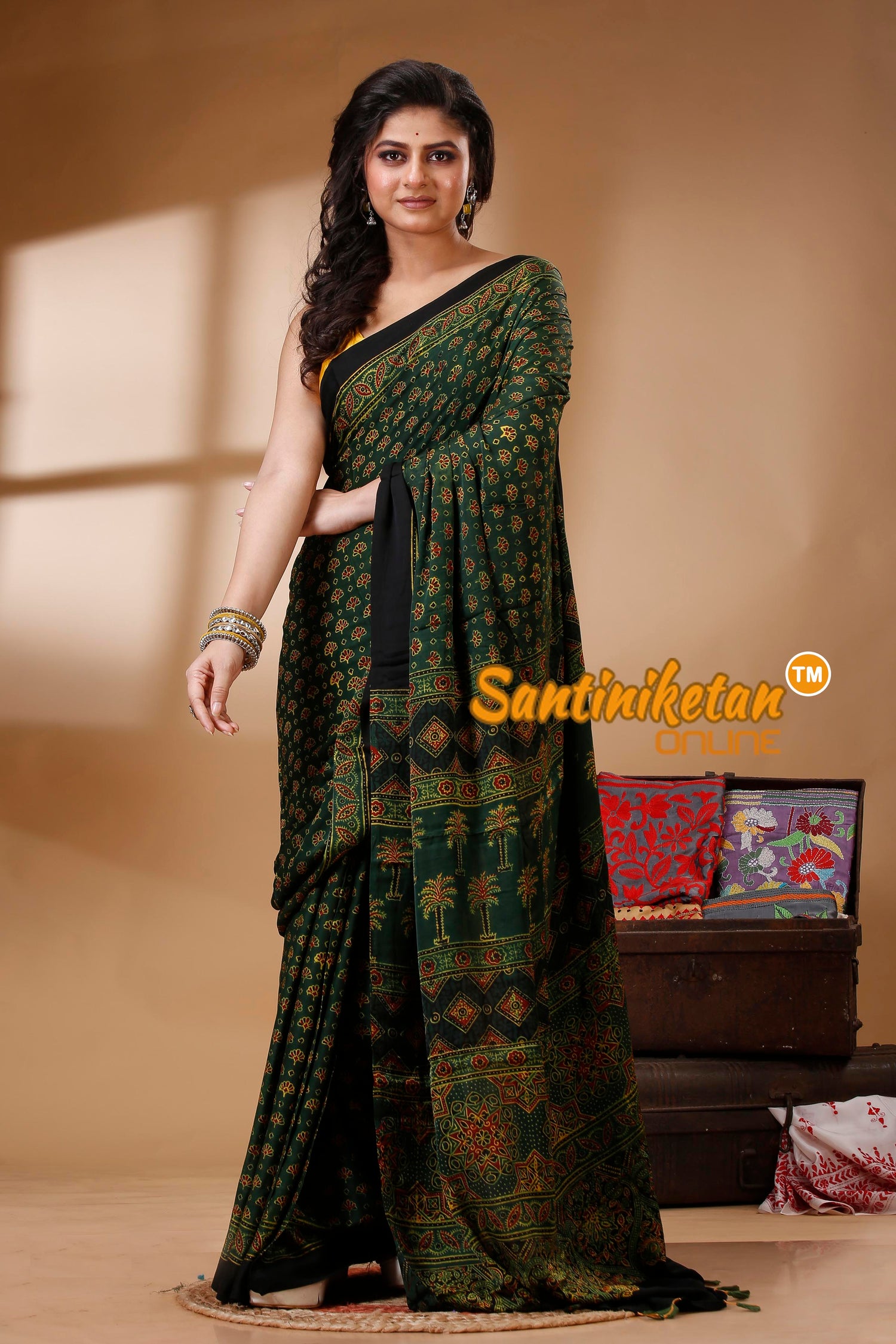 Ajrakh Hand Block On Modal Silk SN202523165