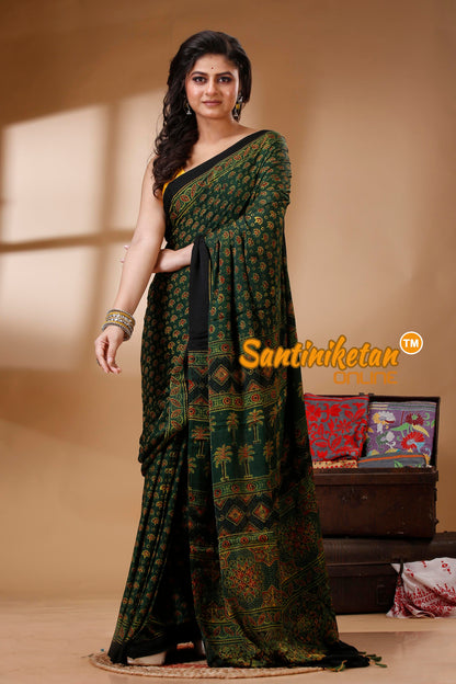 Ajrakh Hand Block On Modal Silk SN202523165