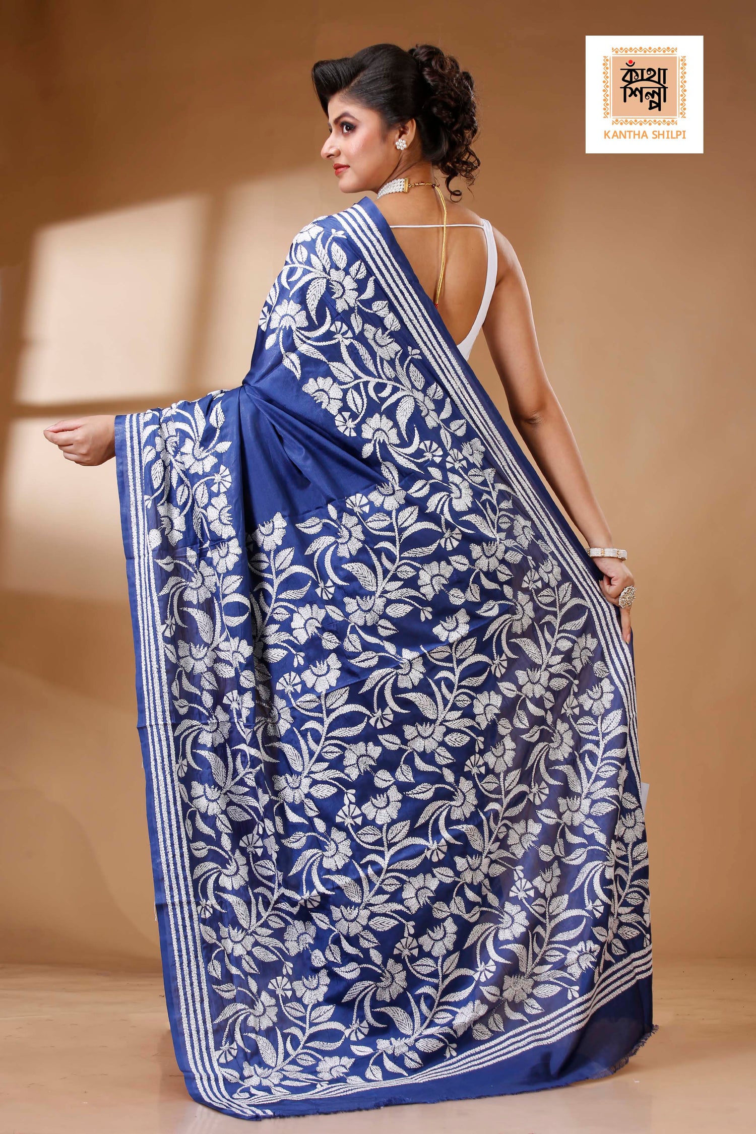Bangalore Silk Kantha Stitch Saree SN202523273