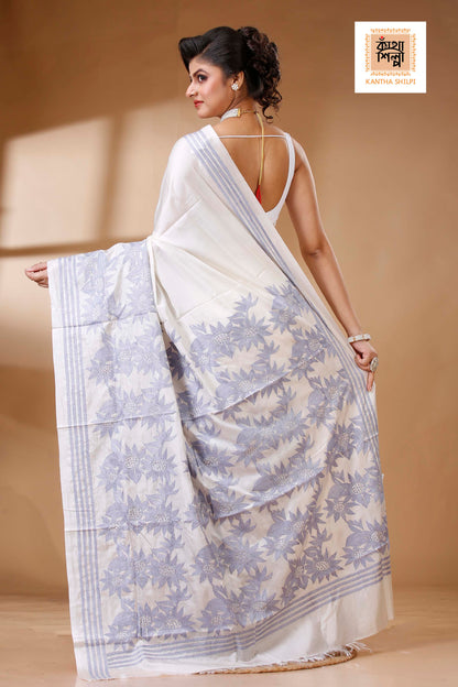 Bangalore Silk Kantha Stitch Saree SN202523279