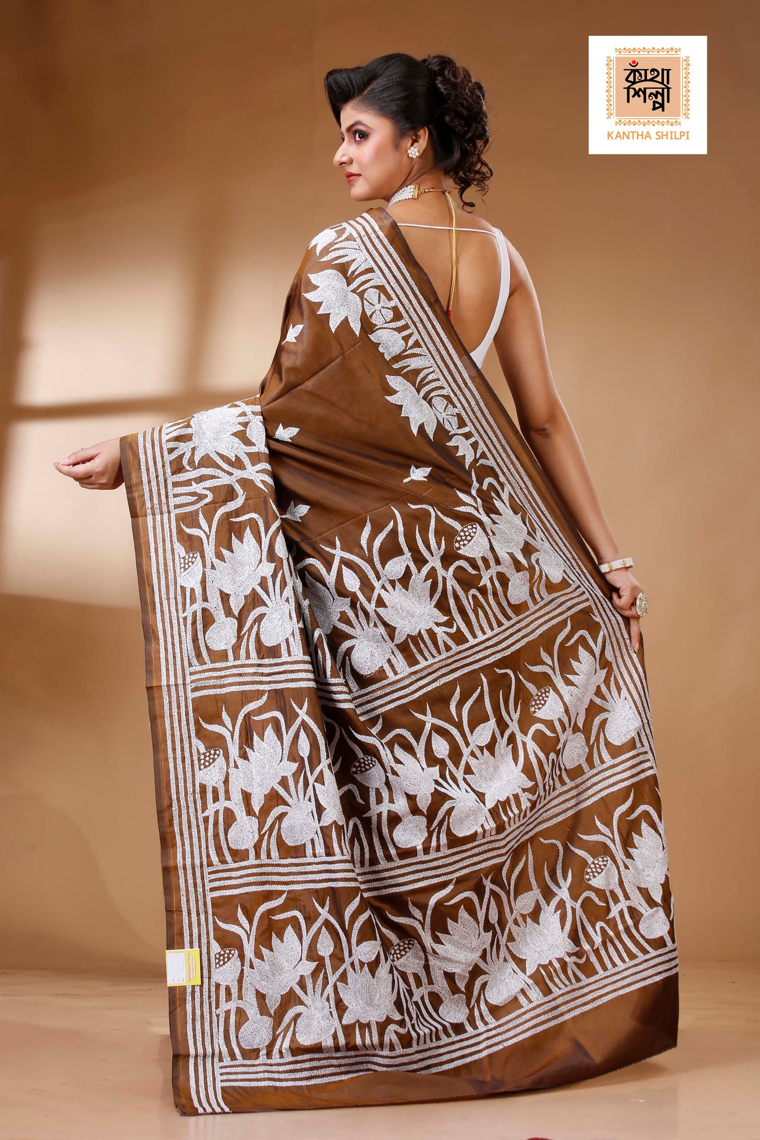 Bangalore Silk Kantha Stitch Saree SN202523310