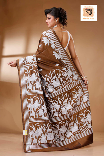 Bangalore Silk Kantha Stitch Saree SN202523310